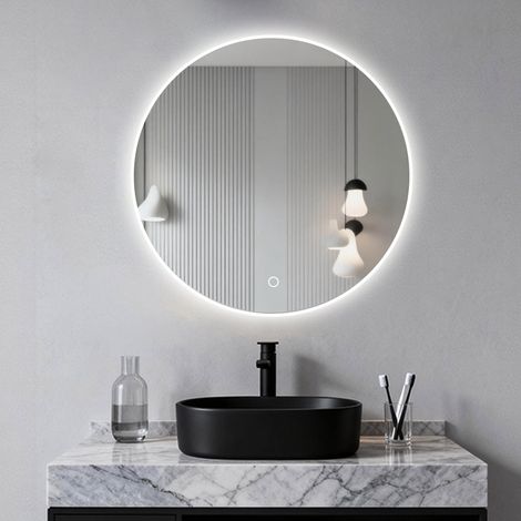 Miroir Rond LED pour Salle de Bain - Éclairage Intégré, Anti-buée et Contrôle Tactile - 120x120 cm