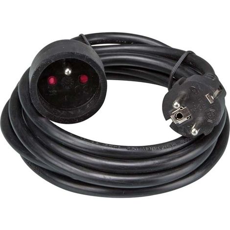 Rallonge électrique 5 mètres – 3 x 1.5mm² – 250V 16A 3500W – Certifiée NF – Noir –