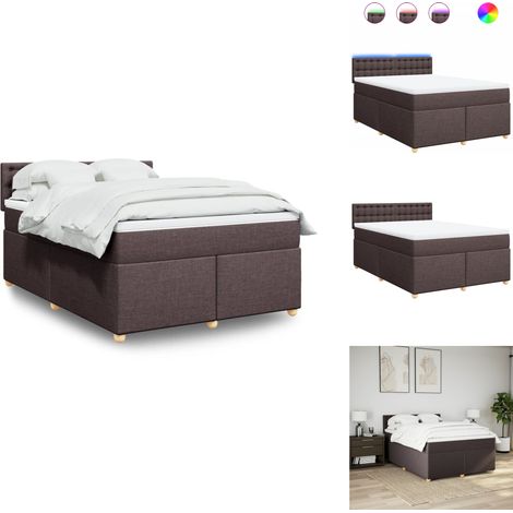 Sommier à lattes de lit avec matelas Marron foncé 160x200 cm - Sommier À Lattes De Lit - Sommiers À Lattes De Lit - Lit - Meuble De Chambre À Coucher (1/5)
