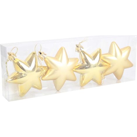 Set di 4 stelle di plastica da 7 cm color oro [SM-A09070GD] (1/3)