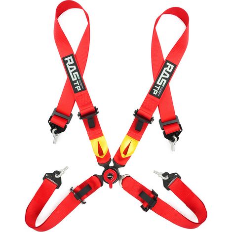 2-inch four-point racing seat belt for cars, go-karts, and ATVs - quick-release seat belts - four-point - red (1/3)