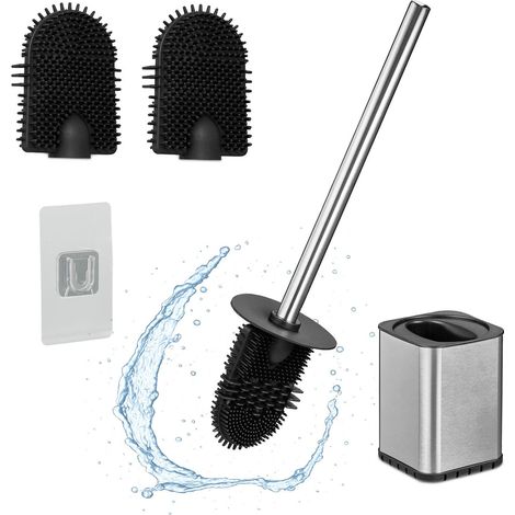Cepillo de baño plano con soporte de pared