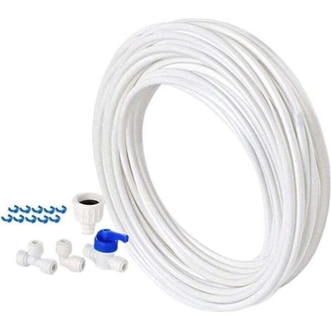 Kit de tuyau pour réfrigérateur portable, pour machine à glaçons et purificateur d'eau, 10 m, blanc (1/4)