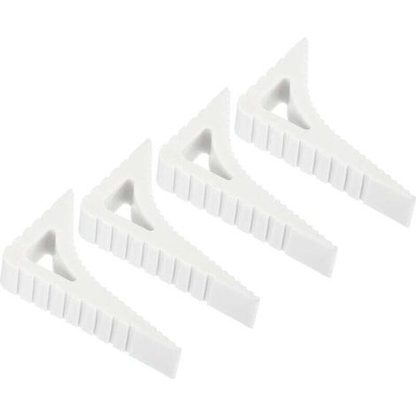 Türstopper, 4er-Set, Gummitürstopper, kleiner Türkeil, stabiler Fensterstopper für Türunterseite, Boden, Innenwände, weiß