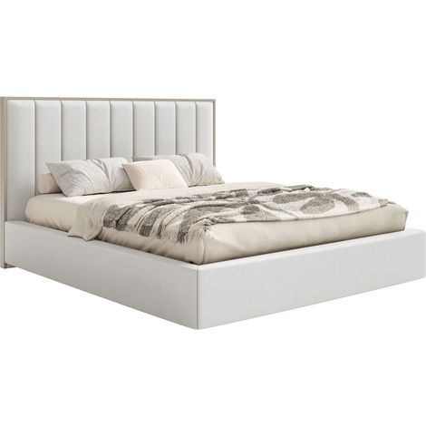 Selsey Togents - Polsterbett 160x200 mit Veloursbezug und LED, Weiß (1/5)