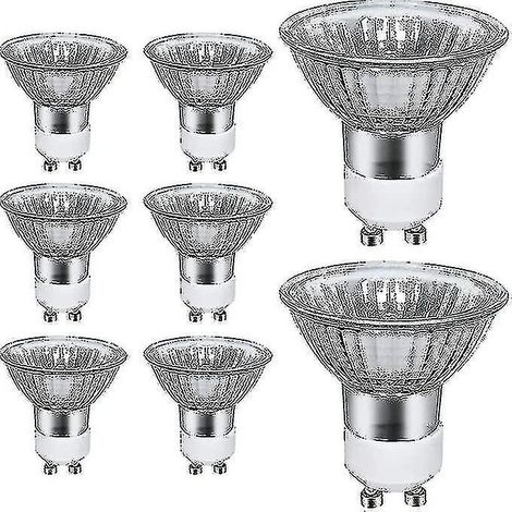 Ampoules halogènes GU10, lot de 8 spots halogènes GU10 50 W, 220-240 V CA, 700 lumens, blanc chaud 2700 K (1/3)