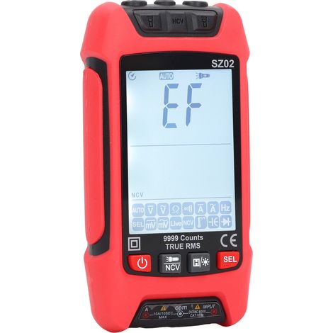 Intelligentes Digitalmultimeter mit Überhitzungsschutz, hintergrundbeleuchtetem LCD-Display, NCV-Tester, Spannungs-, Strom-, Amperemeter-, Dioden- und Kondensatormessung sowie automatischer Messfunkti (1/5)