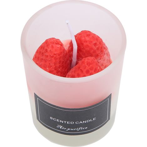 Bougie parfumée fruit rouge - Décoration maison romantique et portable - Cadeau parfait pour intérieur (1/5)