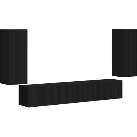 TV-Schrankset 4 pcs Schwarz Holzwerkstoff vidaXL