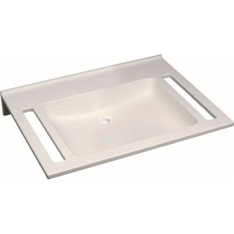 Lavabo Geberit PUBLICA 700x550mm sans trou de robinetterie sans trop pleinavec découpe we