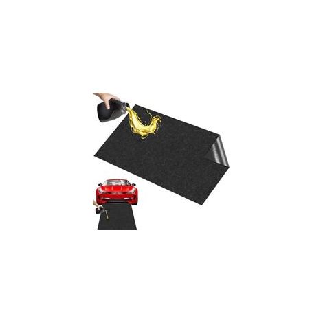 Tapis de récupération d'huile robuste, 90 x 150 cm, pour moto, garage, voiture, protection sol atelier, absorbe l'huile usée, noir