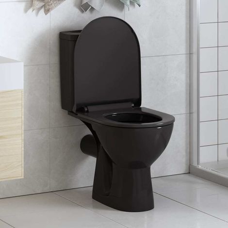 vidaXL Abattant WC à fermeture en douceur Libération rapide Noir (1/5)
