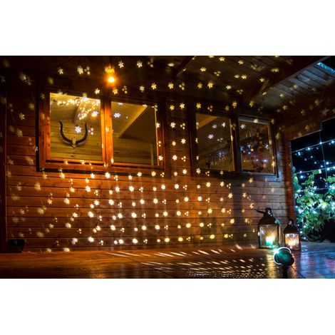 LED-Projektor mit Schneeflockenmotiven und Timer Hausbeleuchtung Wandbild (1/2)
