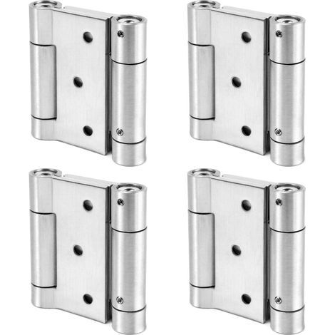 Bisagra para puerta giratoria, de acero inoxidable 304, para puertas giratorias en cafeterías y salones, hasta 15 kg. Bisagra atornillable, 76 mm, 4 unidades. (1/5)