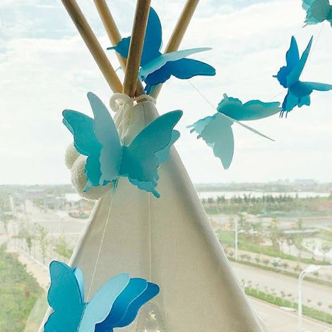 Guirlande décorative papillon en papier 3D à faire soi-même, guirlande de papillons à suspendre - (1/5)