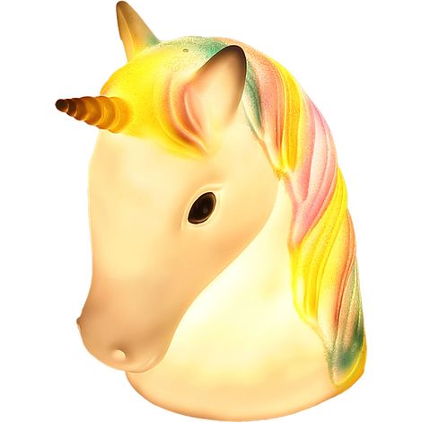 LED Dekoleuchte Kinderzimmerlampe Nachtlicht Einhorn Tischleuchte bunt, USB oder Batterien, 2W 100lm warmweiß, LxH18 x 21 cm