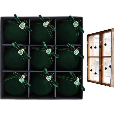 Adornos navideños de terciopelo  9 piezas de adornos vintage irrompibles (1/5)