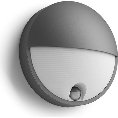 Philips – Hublot d'extérieur LED Capricorn avec capteur de mouvement – Aluminium anthracite – Alimentation secteur – Étanchéité IP65