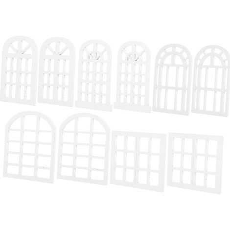 10 Pièces Miniatures Fenêtres Bois Miniatures pour Maison de Poupée Cadres Bois Solides pour Décoration DIY Accessoires Mobilier Polyvalents (1/5)