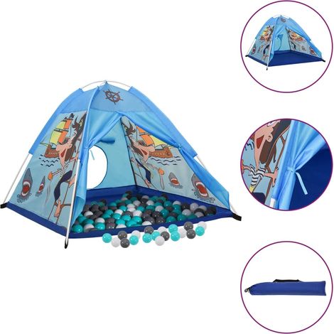 Tente de jeu pour enfants,Tente de fête,Tente de réception avec 250 balles Bleu 120x120x90 cm XZZ36792 (1/5)