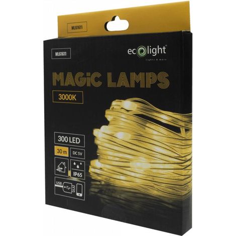 LUCI MAGICHE 300 LED 3000K 30M DC5V                                                                      - Luce CALDA