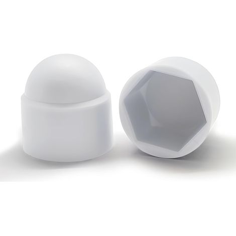 25 Pièces Cache Ecrou Blanc, Cache-écrous M6, Pour Clé De 10 mm, Capuchons De Protection Plastique Cache Boulon Pour Recouvrir Les écrous et Les Têtes De Vis Hexagonales (1/5)