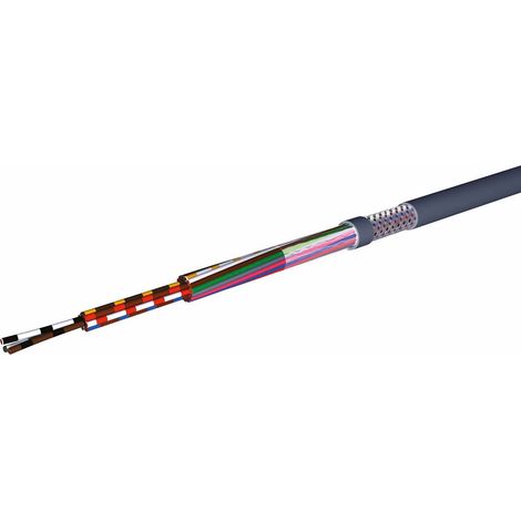 Câble de commande Blindé CAE Groupe HIFLEX-CY, 12 x 0,5 mm², 20AWG, gaine PVC Gris