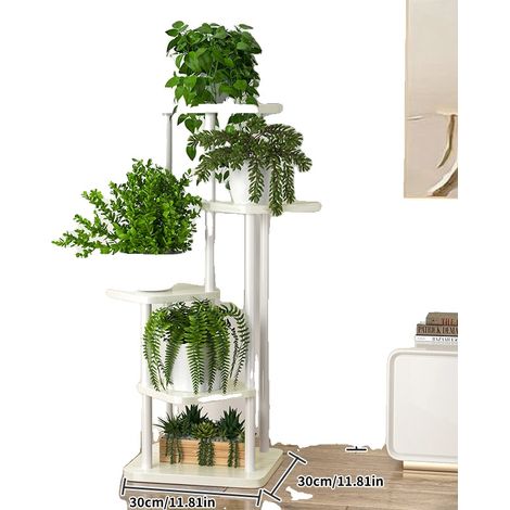 Soporte para plantas, construcción metálica, diseño que ahorra espacio. (1/2)