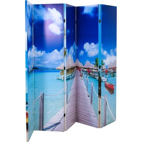 Paravent pliable 200 x 170 cm plage (1/5)