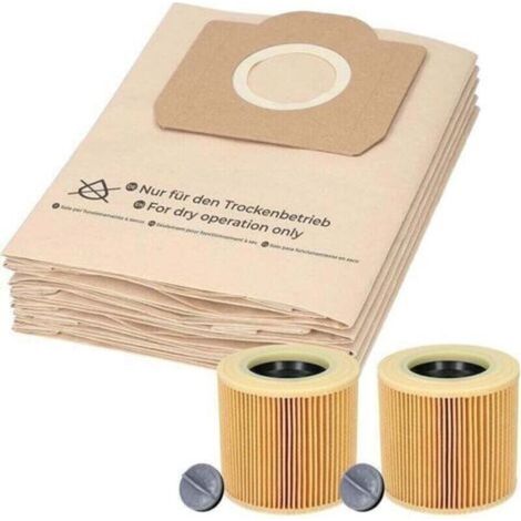 20 bolsas para aspiradora y 2 filtros de polvo aptos para aspiradoras Kärcher XU, WD3 y MV3. Alternativas para bolsas de aspiradora: (1/4)