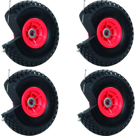 4x Sackkarrenrad Vollgummi 260x85 mm 3.00-4 60mm Nabenlänge PU Sackkarre Ersatzrad Rad Reifen (1/5)