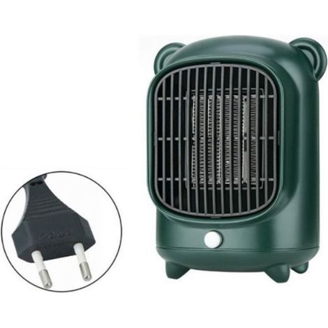 Chauffage d'espace électrique portable 500 W avec thermostat, petit radiateur en céramique de bureau-vert (1/4)