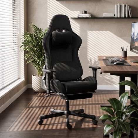 Chaise Gaming Ergonomique Massante Inclinable Accoudoirs 3D Noir (1/5)