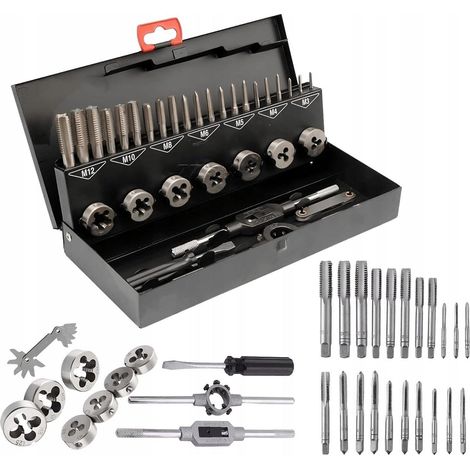 Set outillage filetage bituxx 32 pièces métal (1/3)