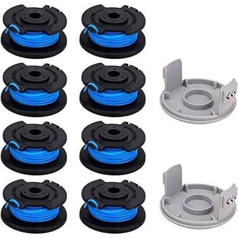 10 Paquets Bobine de Rechange pour Coupe-bordure de Ligne 0,065 pouce pour Ryobi 18v 24v 40v, Compatible Avec Ryobi One + AC14RL3A, Coupe-fil Sans Fil Line 11ft, 8 Bobines + 2 Capuchons de Coupe