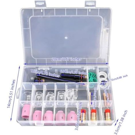 Kit d'accessoires de torche de soudage TIG 31 pièces pour lentille à gaz Stubby pour WP-17/18/26 TIG Torches 12 en verre (1/3)