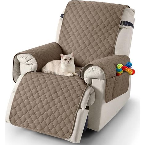Armchair Cover, Cover for Relax Armchair with Pocket, Sofa Protector, Suitable for Children and Animals, Washable (Brown, 22 Inches)