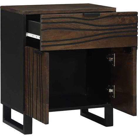 Cabinet de chevet,Table de chevet,Table de nuit Noyer 50 x 33 x 60 cm bois de manguier massif CFW754434 (1/5)