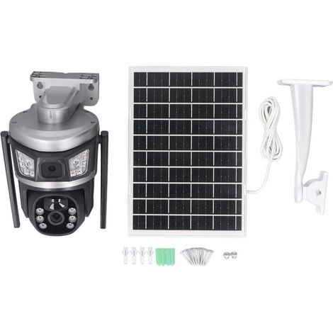 Système extérieur sans fil de caméra de sécurité solaire 4MP 3K HD 360 ° PTZ Smart Motion Tracking WiFi Surveillance avec un panneau de 7,5 W (1/5)
