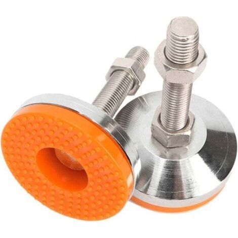 2pcs Fileté M10 Meubles Heavy Duty Pieds Nivellement Réglables en Acier Niveleurs de Jambes pour Armoires et Tables Support de Pied de Vis Machine Base Dia.60mm (1/4)