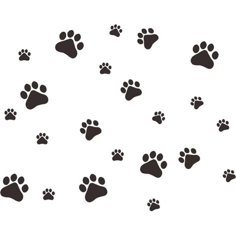 Autocollants empreintes de pattes de chien déco murale salon chambre 22 pièes vinyle noir