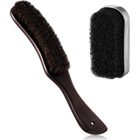 Patelai Superba Lot de 2 brosses en feutre de crin de cheval Marron Brosse à chapeau de cowboy avec éponge de nettoyage pour enlever (1/4)