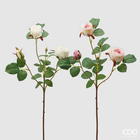 EDG Enzo De Gasperi Rosa Olga Olis Ramo Ass. H 62 Cm Pianta Artificiale Bianco Rosa 1 Pz