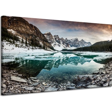 Leinwanddruck Natursee in den Bergen 120x70 cm