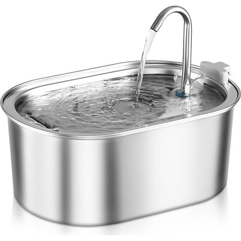 Fontaine à eau intelligente en acier inoxydable pour animaux de compagnie, circulation automatique, grande capacité de 3,2 L, abreuvoir pour chiens et chats