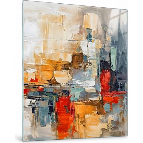 Lupia Quadro Astratto su Vetro 60x80 cm MEMORIE URBANE 2 da Parete (1/4)