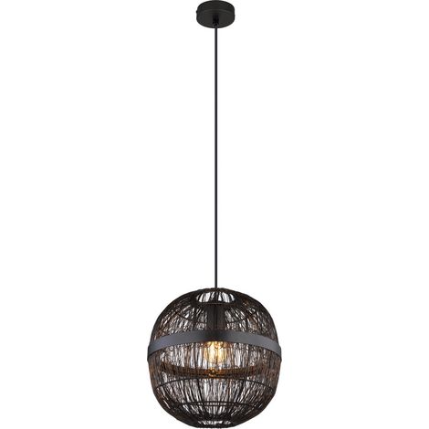 Globo - lámpara colgante - HERMI II - negro - metal - Ø 30cm - (1/5)