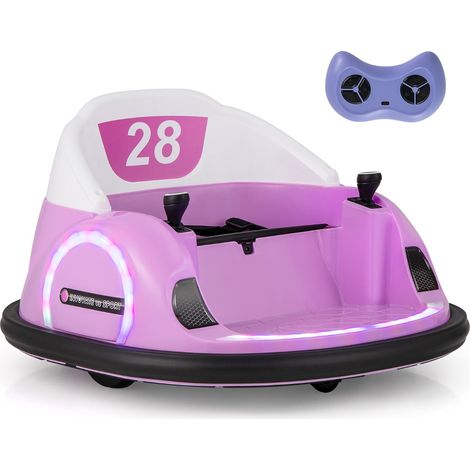 Set de 1 coche de choque rosa 66,5 x 64,5 x 39 cm con mando a distancia y música diseño infantil fabricado en PP morado 200010408