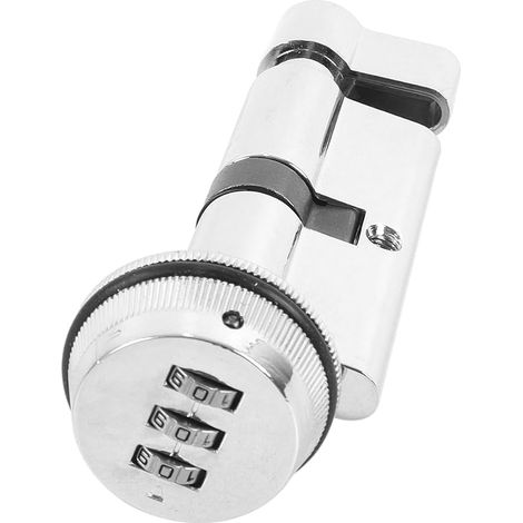 Serrure de porte à cylindre rotatif à pouce 70 mm serrure à came pour portes composites en bois UPVC argenté (1/3)