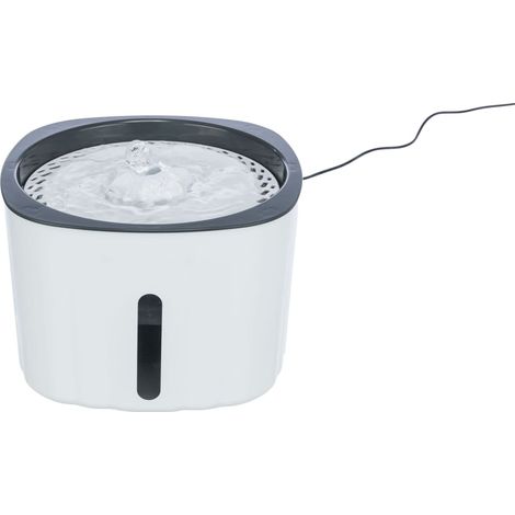 Fuente de agua - TRIXIE - Flor - Plástico - 2 L - 18,5 x 13 x 18,5 cm - Blanco / Gris (1/5)